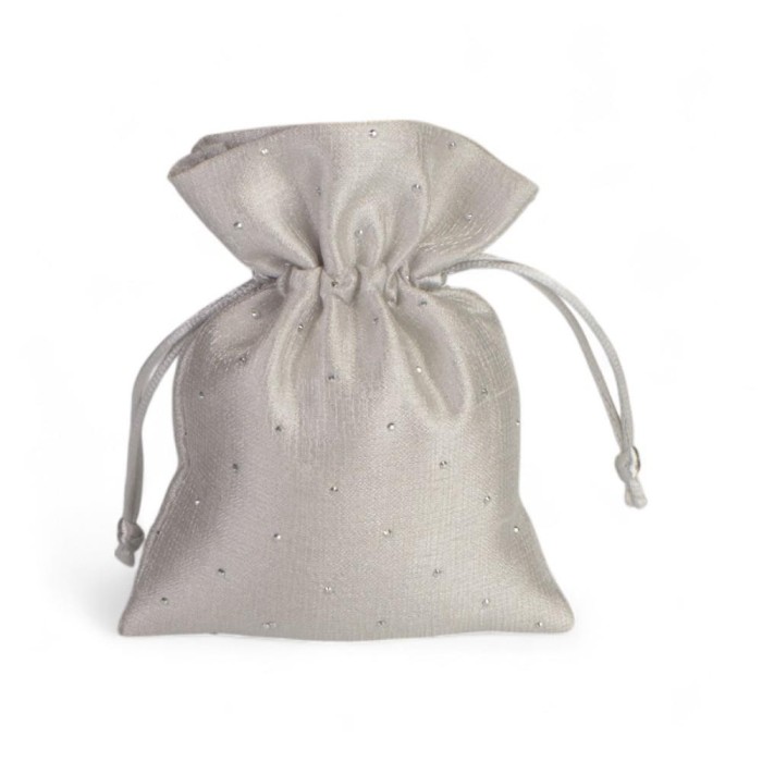 SACCHETTO GRIGIO MD STRASS 10X14CM